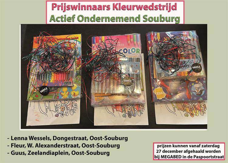 Winnaars AOS Kerst Kleurwedstrijd